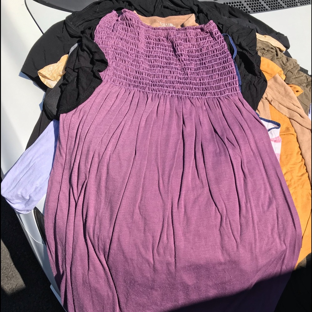 Purple tube top dress strapless